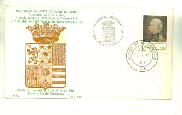 Envelope de 1° dia /especial:  Duque de Caxias